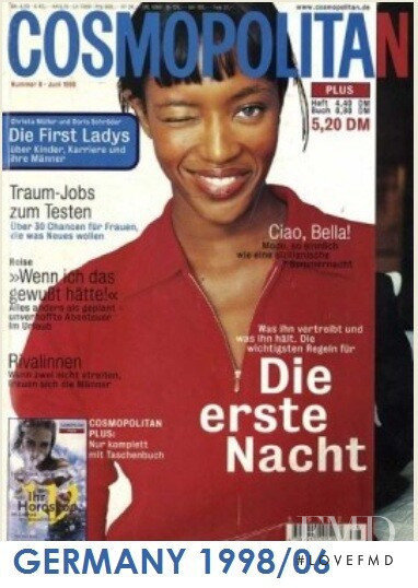Naomi Campbell featured on the Cosmopolitan Germany cover from June 1998