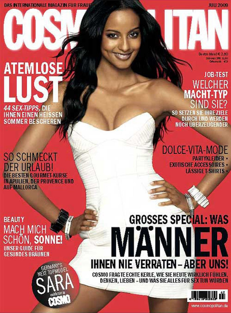 Sara Nuru featured on the Cosmopolitan Germany cover from July 2009