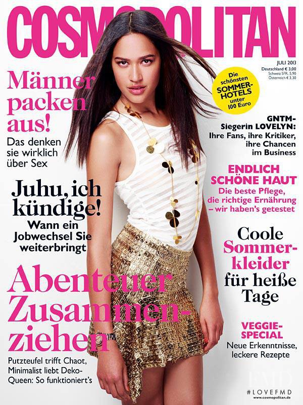Lovelyn Enebechi featured on the Cosmopolitan Germany cover from July 2013