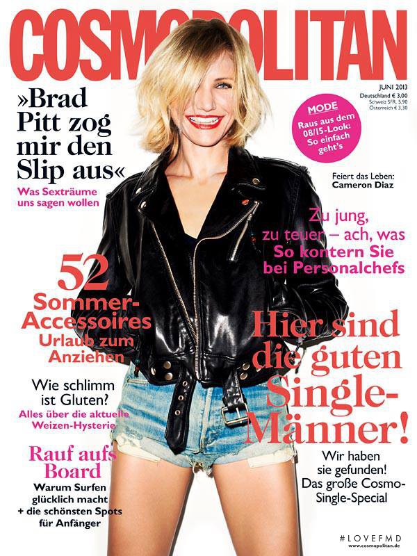 Cameron Diaz featured on the Cosmopolitan Germany cover from June 2013