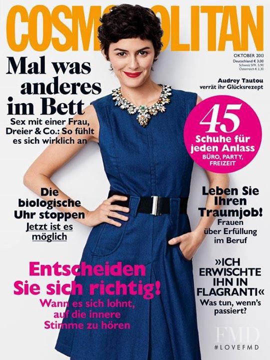 Audrey Tautou featured on the Cosmopolitan Germany cover from October 2013