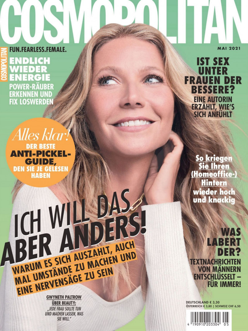 Gwyneth Paltrow featured on the Cosmopolitan Germany cover from May 2021