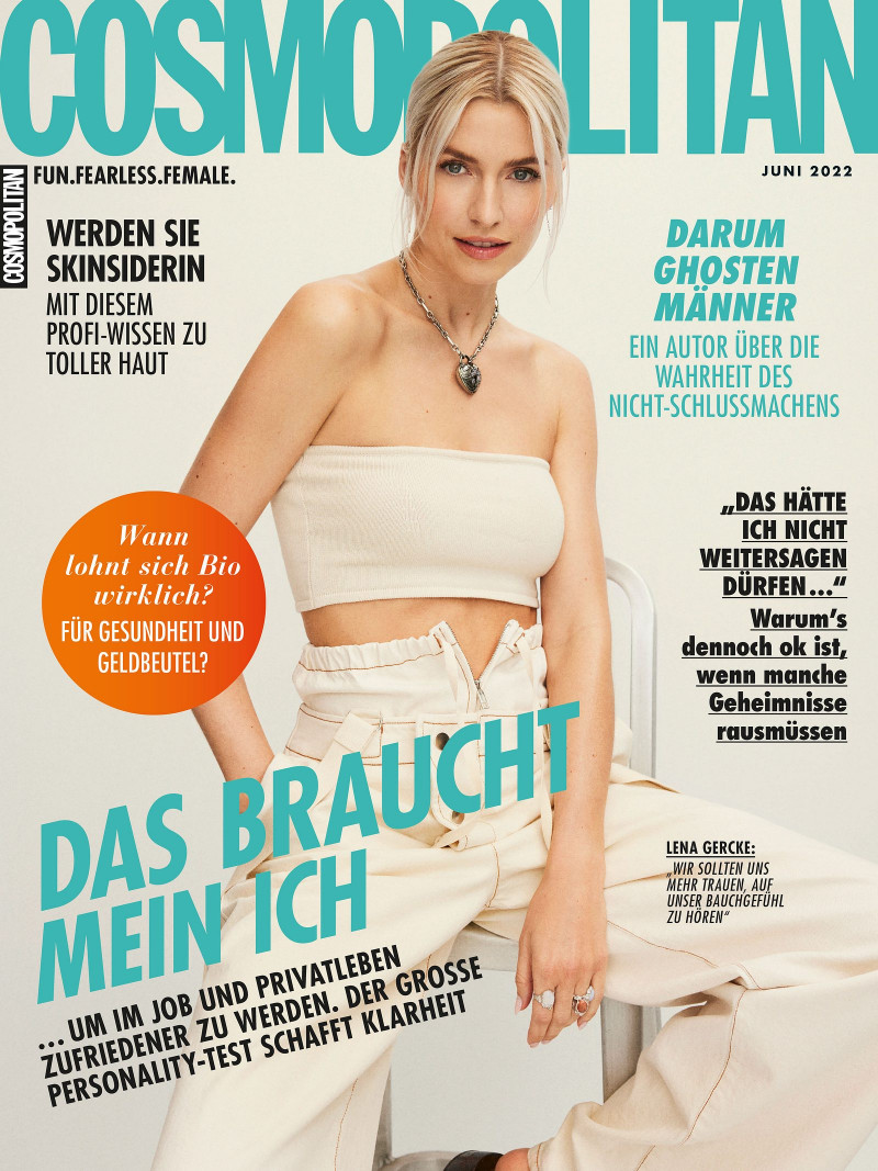 Lena Gercke featured on the Cosmopolitan Germany cover from June 2022