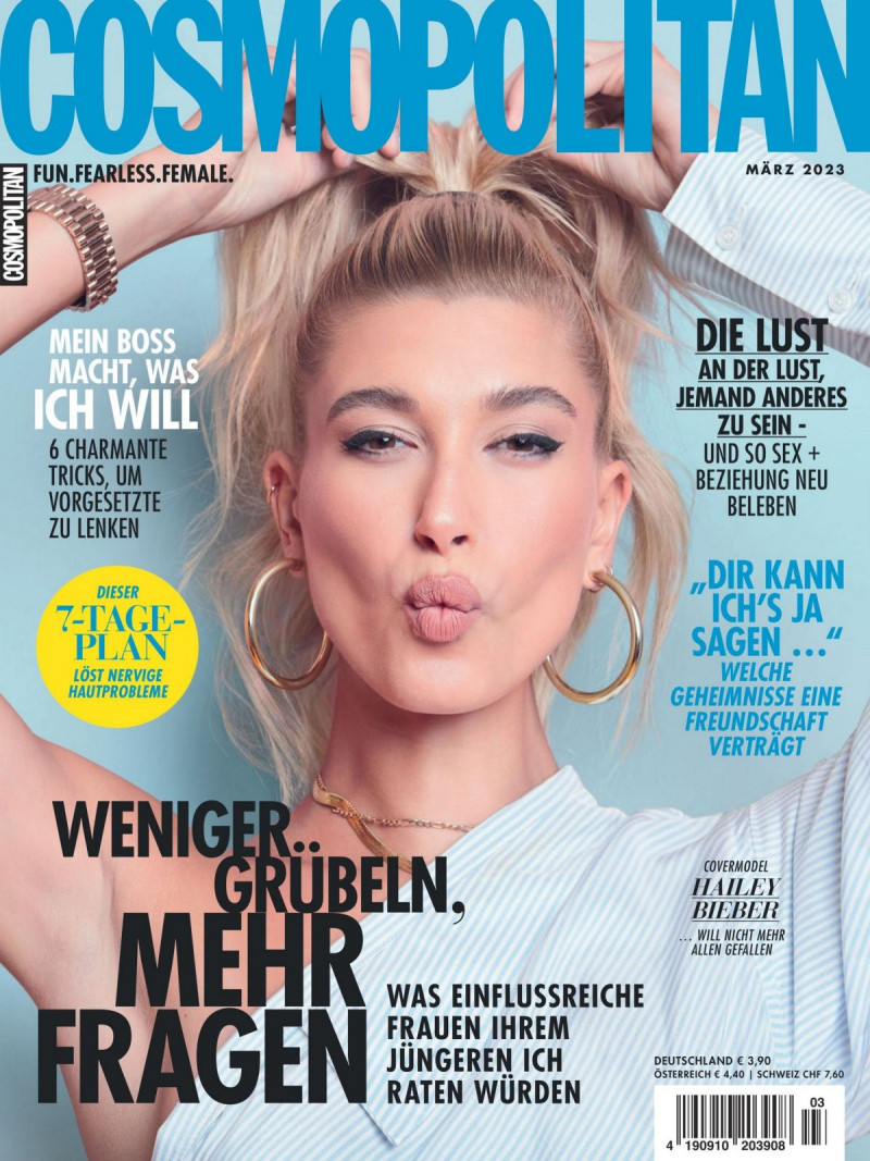Hailey Baldwin Bieber featured on the Cosmopolitan Germany cover from March 2023
