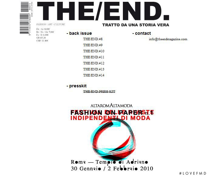  featured on the TheEndMagazine.com screen from April 2010