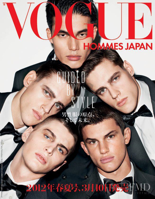 Justin Halley featured on the Vogue Hommes Japan cover from March 2012
