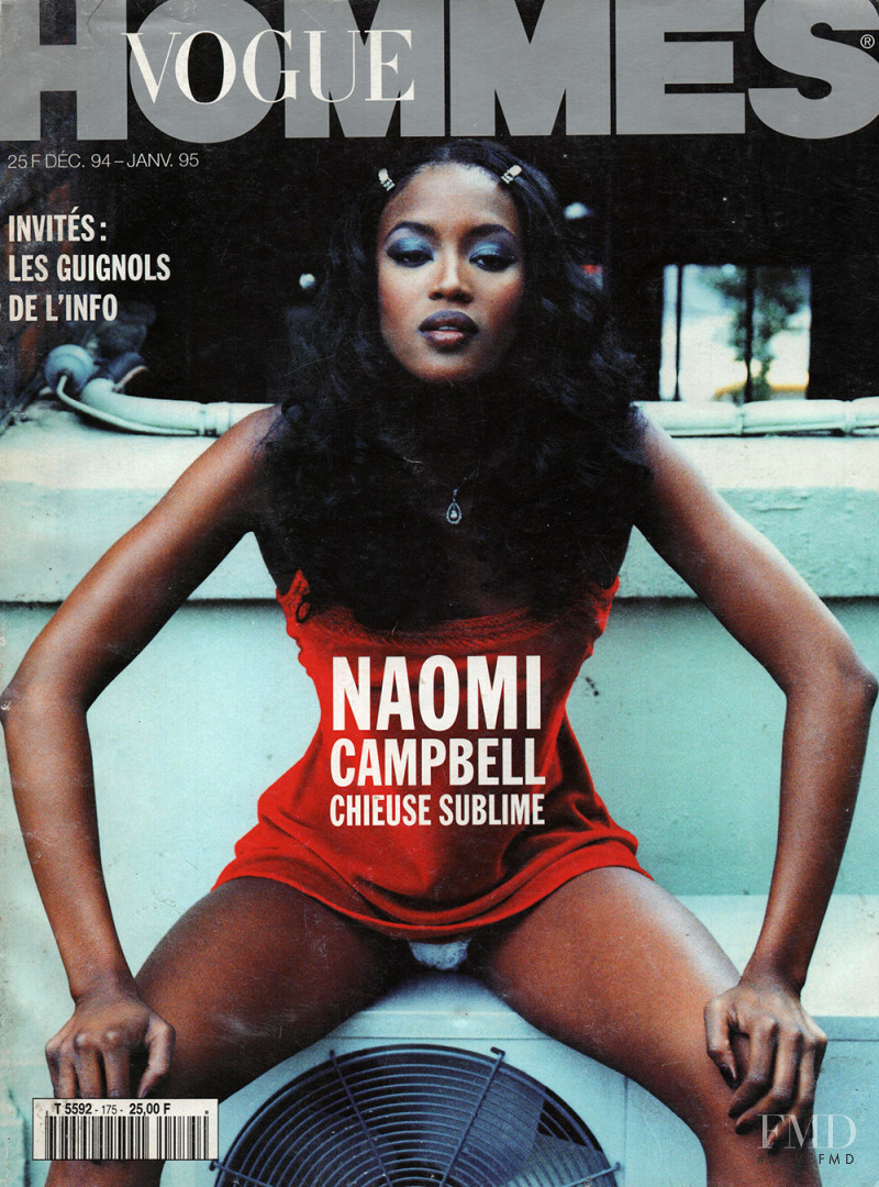 Naomi Campbell featured on the Vogue Hommes International cover from December 1994