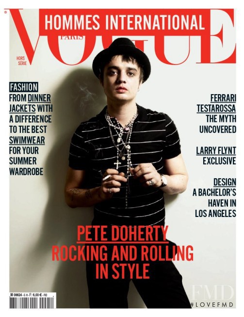 Pete Doherty featured on the Vogue Hommes International cover from March 2007