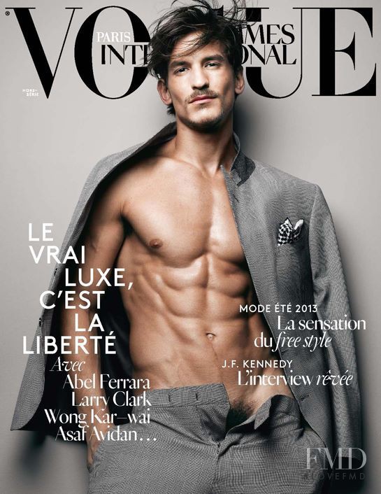 Jarrod Scott featured on the Vogue Hommes International cover from March 2013