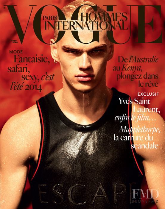 Filip Hrivnak featured on the Vogue Hommes International cover from March 2014