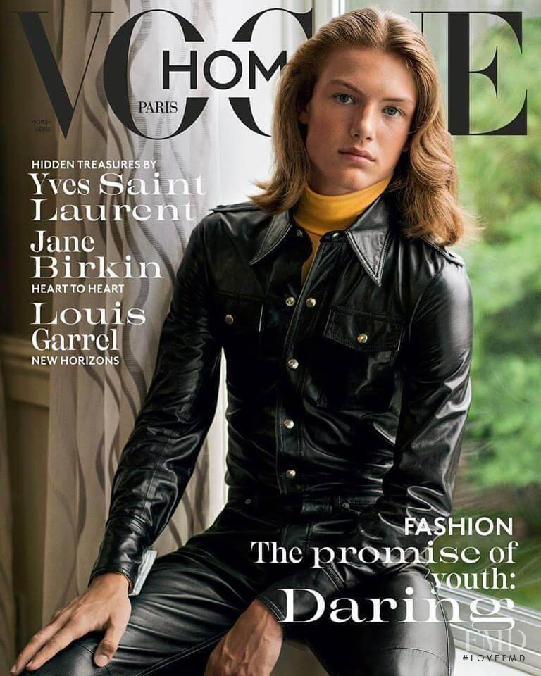 Oliver Sonne featured on the Vogue Hommes International cover from September 2017