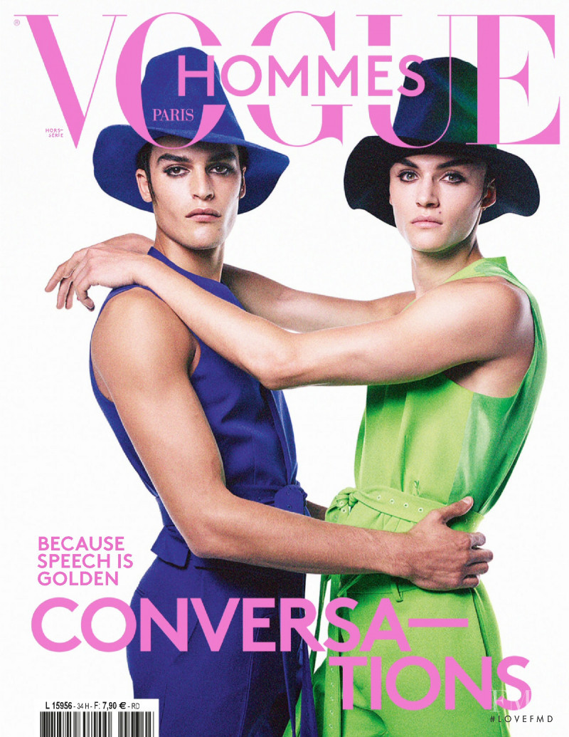 Parker van Noord, Mingus Reedus featured on the Vogue Hommes International cover from October 2021