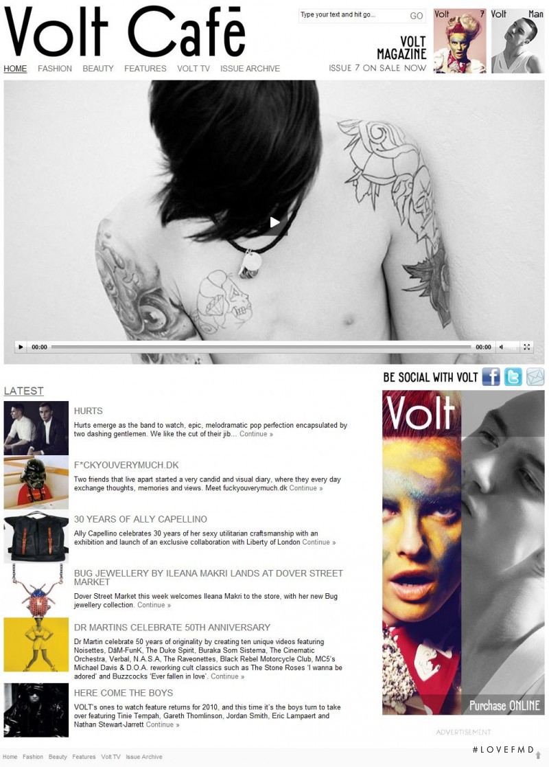 featured on the Volt-Mag.com screen from April 2010