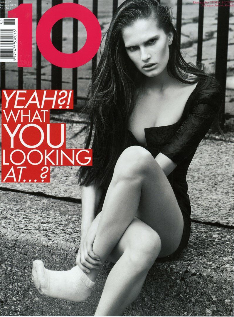 Alla Kostromicheva featured on the 10 Magazine cover from September 2009