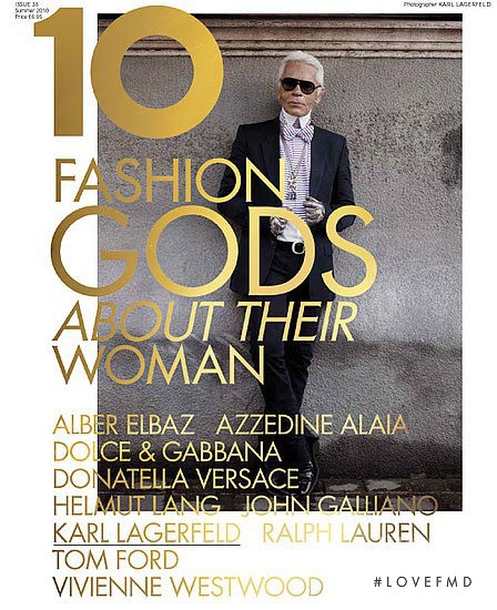 Karl Lagerfeld featured on the 10 Magazine cover from May 2010