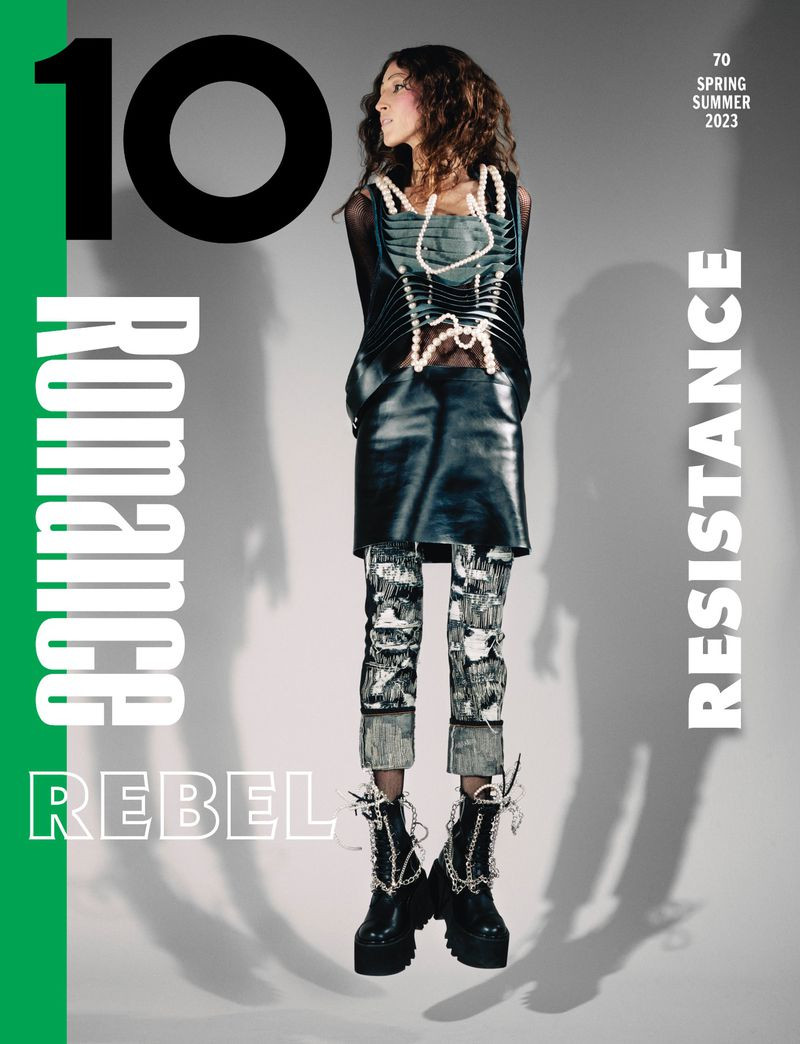 Anna Cleveland featured on the 10 Magazine cover from March 2023