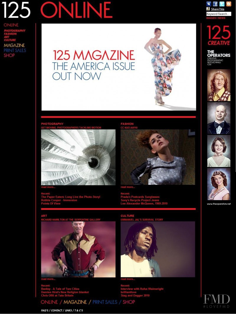  featured on the 125Magazine.com screen from April 2010