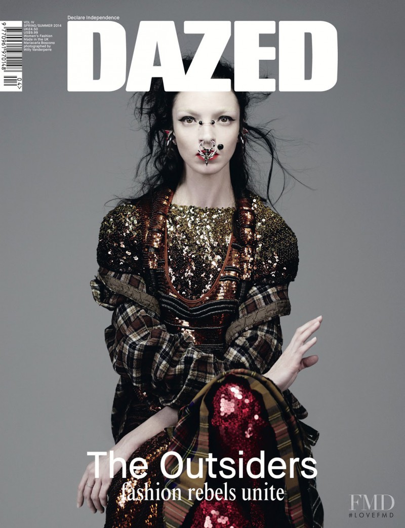 Mariacarla Boscono featured on the Dazed cover from June 2014