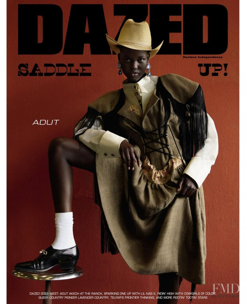 Adut Akech Bior featured on the Dazed cover from August 2019