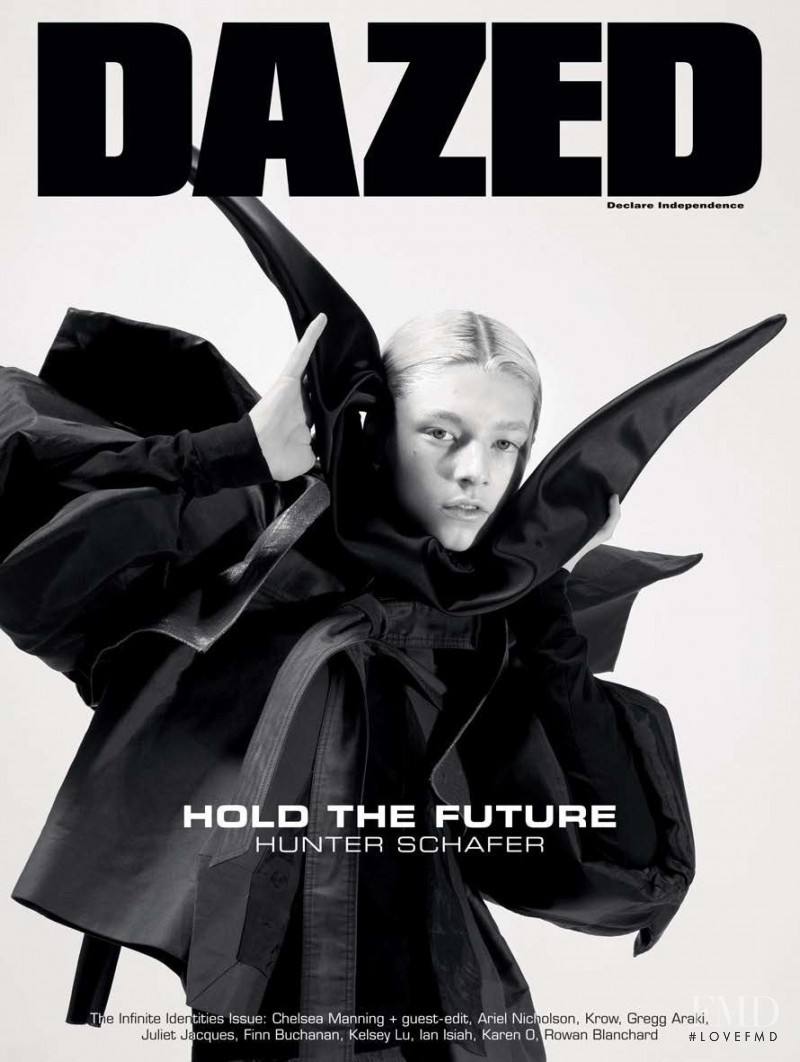 Hunter Schafer featured on the Dazed cover from February 2019