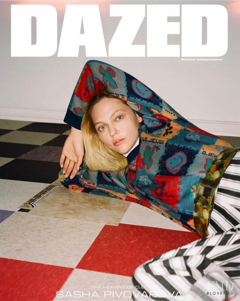 Sasha Pivovarova featured on the Dazed cover from May 2019