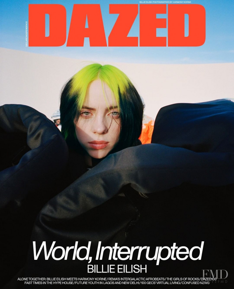 Billie Eilish featured on the Dazed cover from April 2020