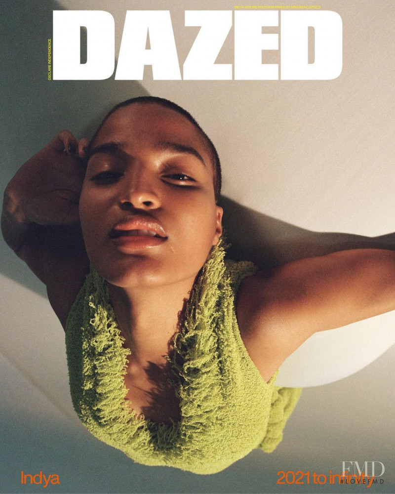 Indya Moore featured on the Dazed cover from March 2021