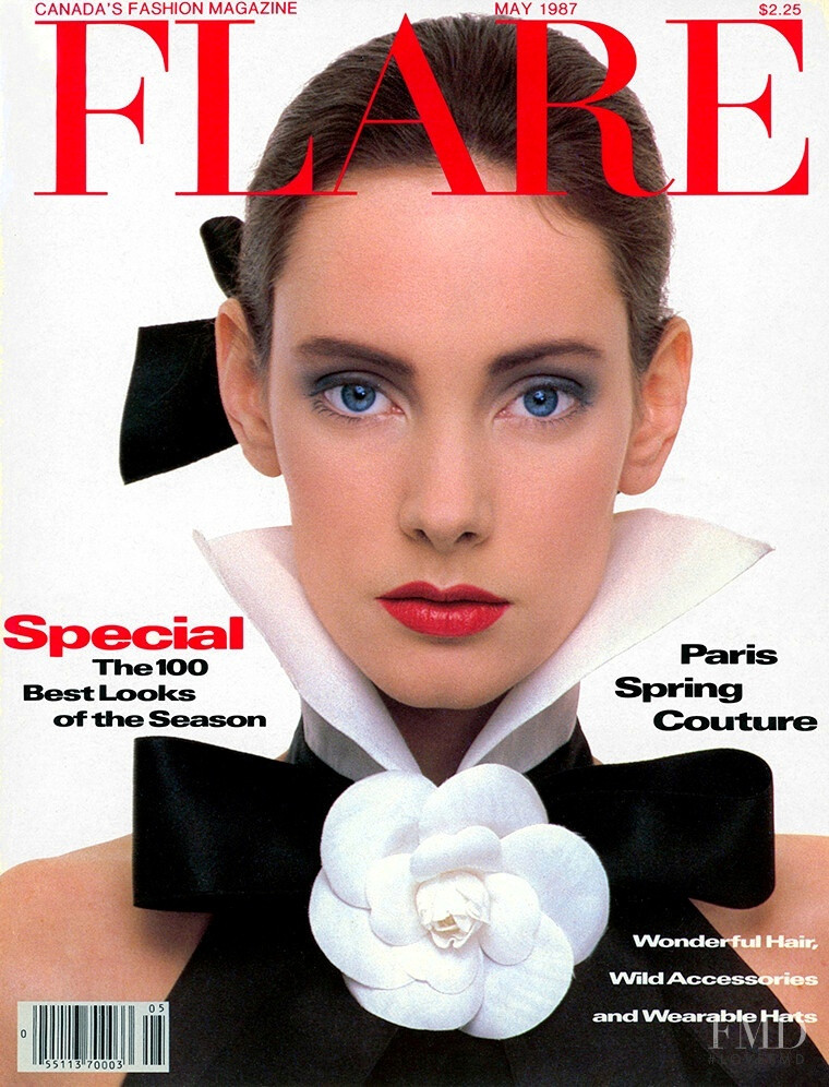 Cathy Gallagher featured on the Flare Canada cover from May 1987