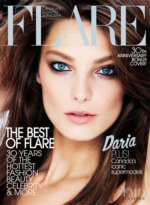 Daria Werbowy featured on the Flare Canada cover from September 2009