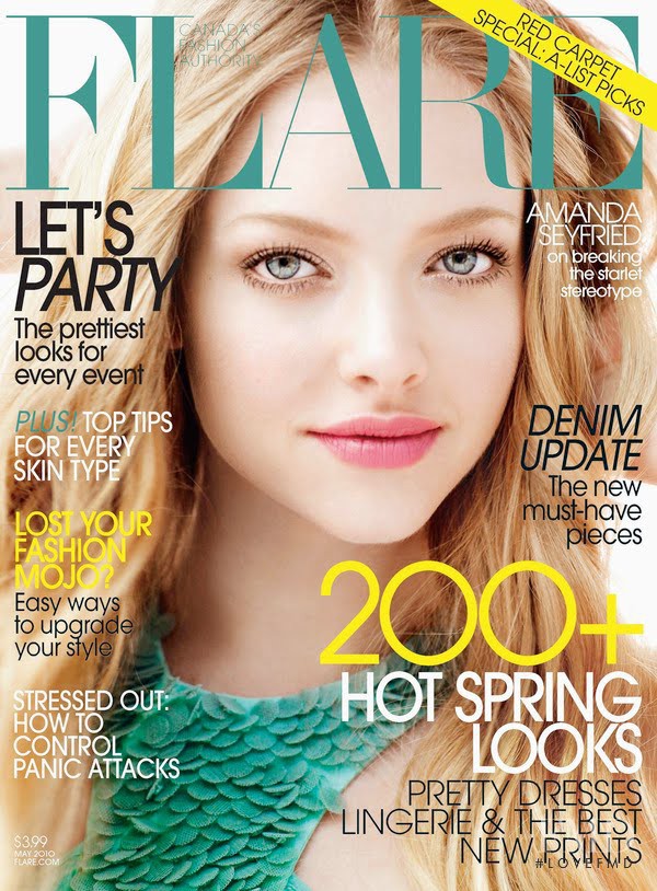 Amanda Seyfried featured on the Flare Canada cover from May 2010
