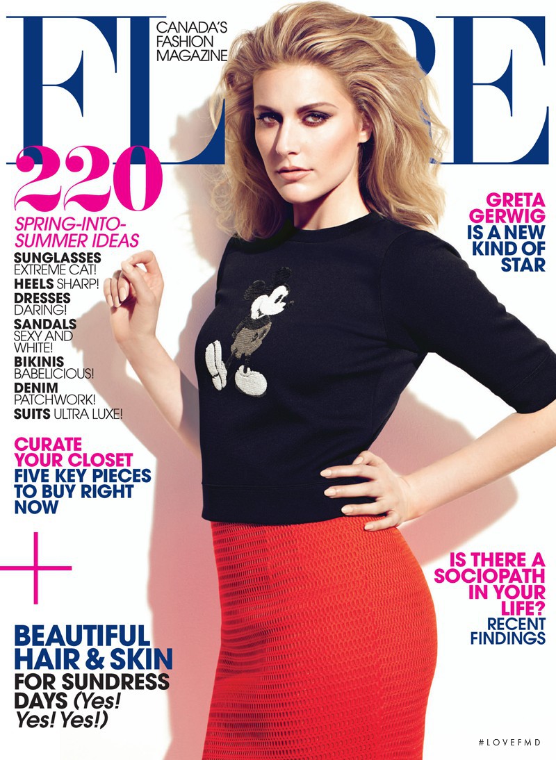 Greta Gerwig featured on the Flare Canada cover from June 2013