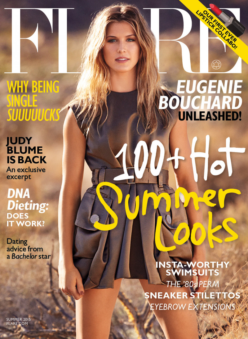 Eugenie Bouchard featured on the Flare Canada cover from June 2015