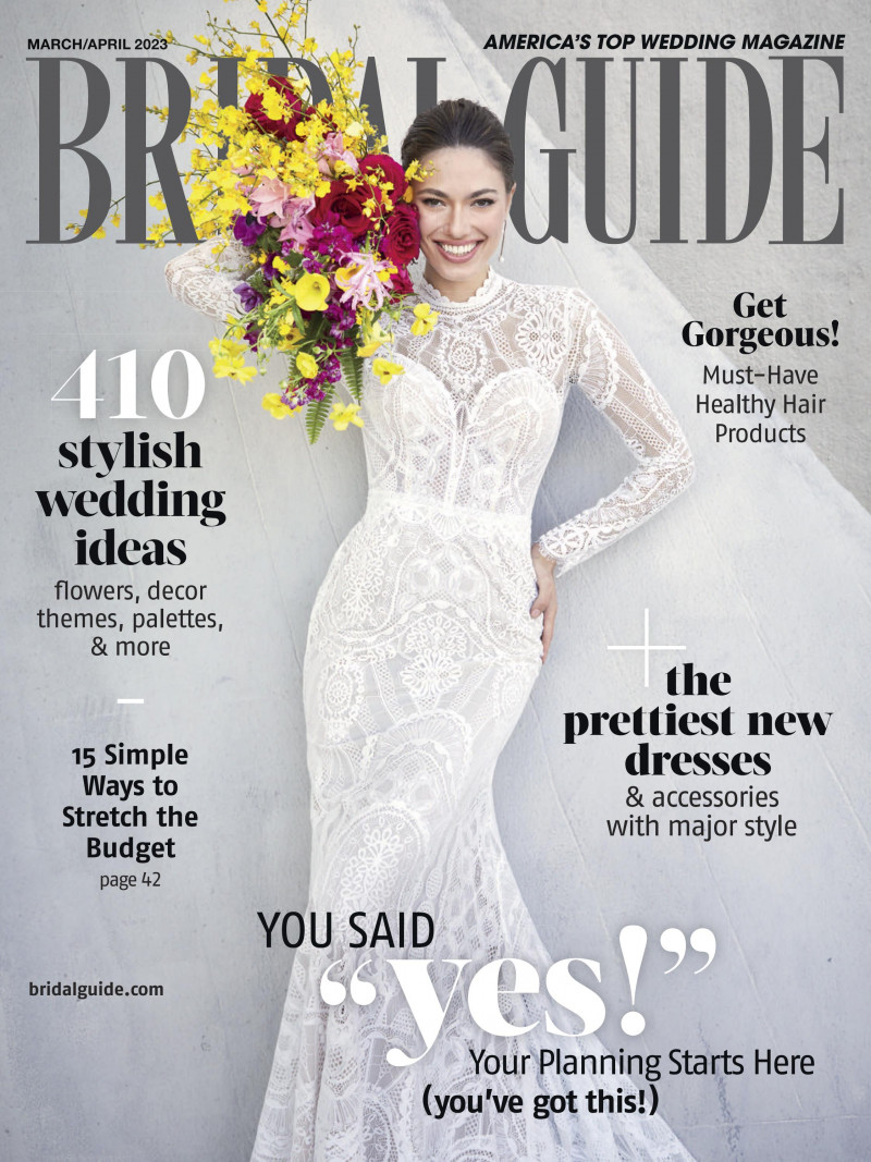 Klara Vrtalova featured on the Bridal Guide cover from March 2023