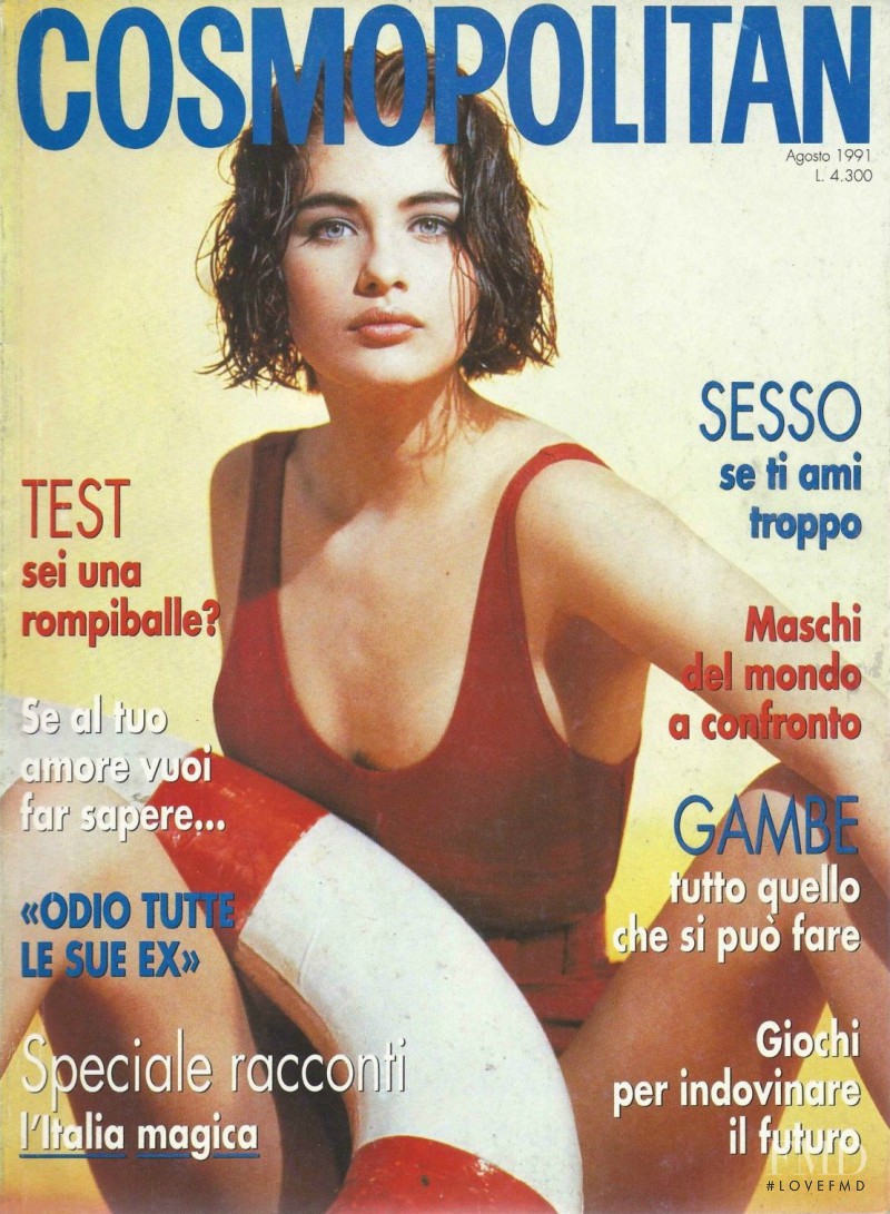 Helle Naested featured on the Cosmopolitan Italy cover from August 1991