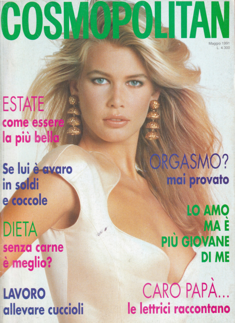 Claudia Schiffer featured on the Cosmopolitan Italy cover from May 1991