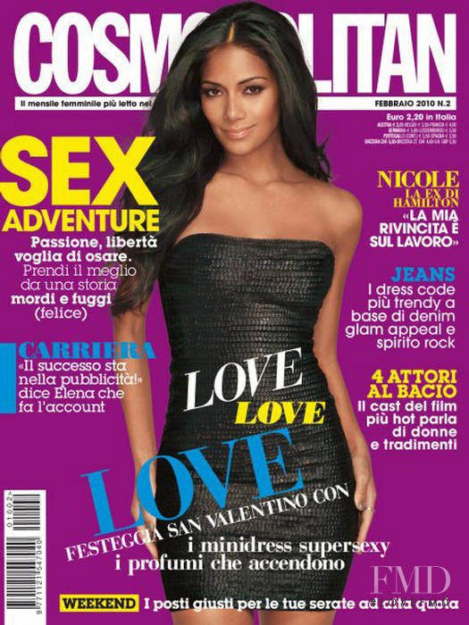 Nicole Scherzinger featured on the Cosmopolitan Italy cover from February 2010
