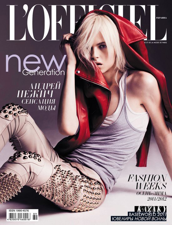 Andrej Pejic featured on the L\'Officiel Ukraine cover from June 2011
