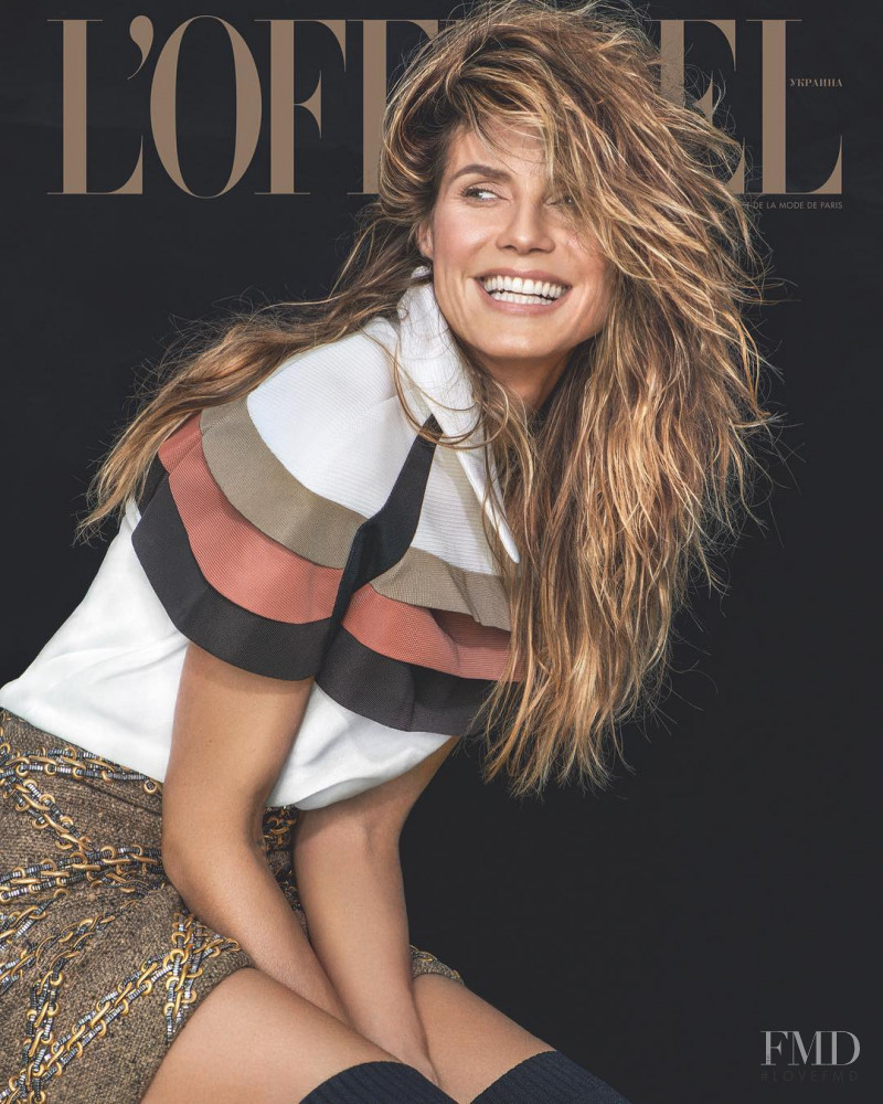 Heidi Klum featured on the L\'Officiel Ukraine cover from September 2018