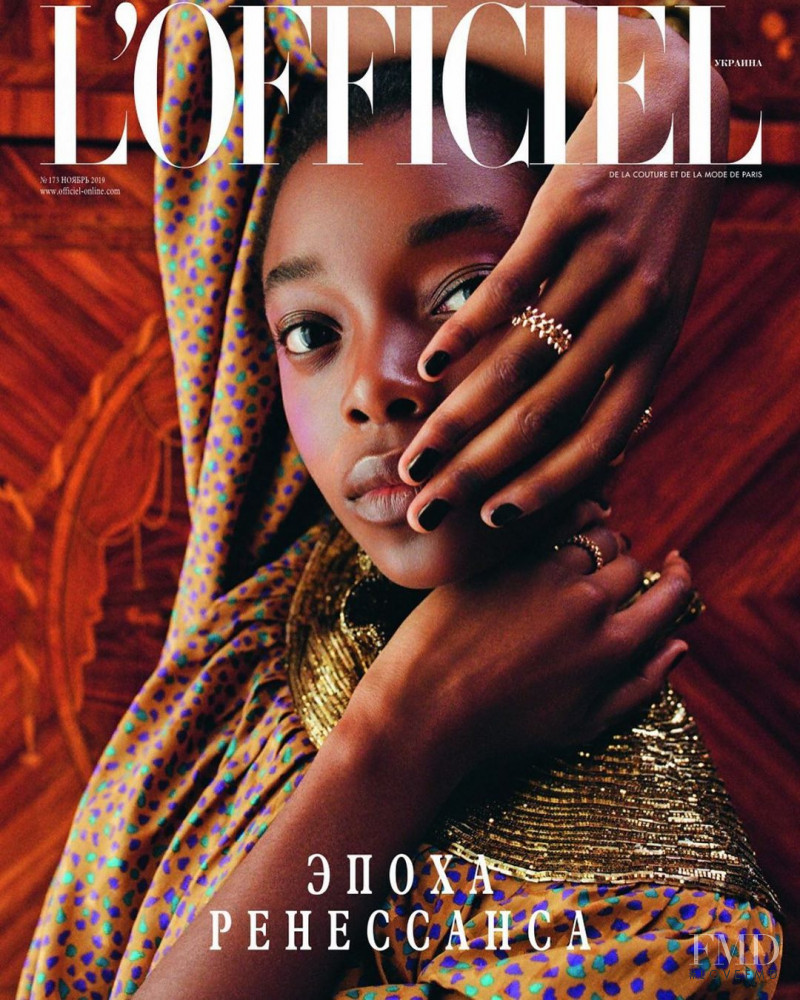 Olivia Anakwe featured on the L\'Officiel Ukraine cover from November 2019