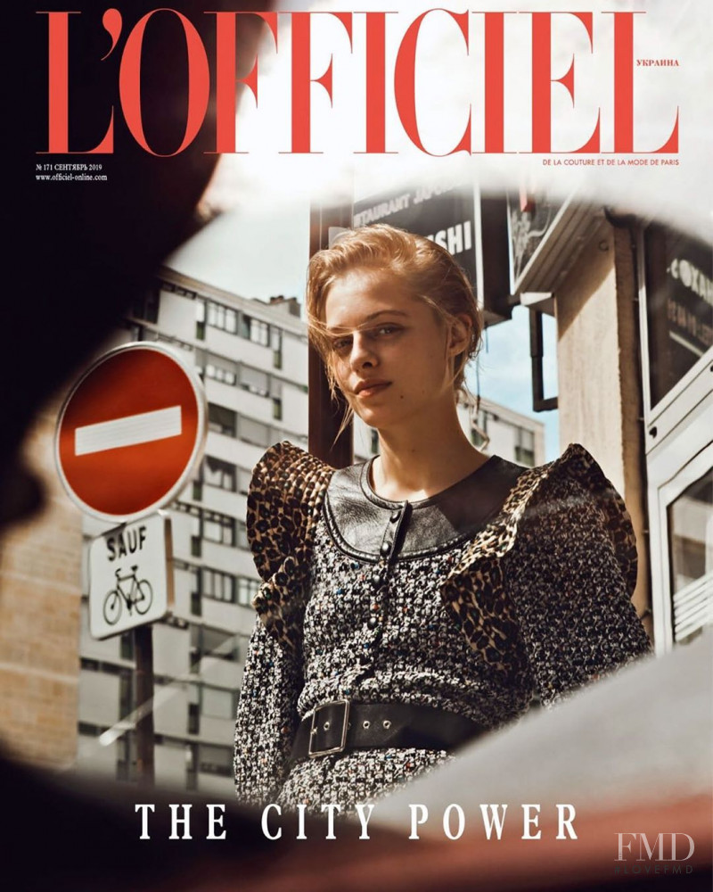 Sarah Saxinger featured on the L\'Officiel Ukraine cover from September 2019