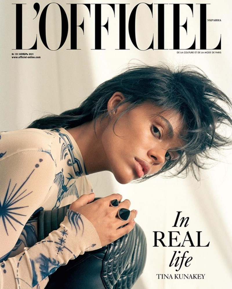 Tina Kunakey di Vita featured on the L\'Officiel Ukraine cover from November 2021