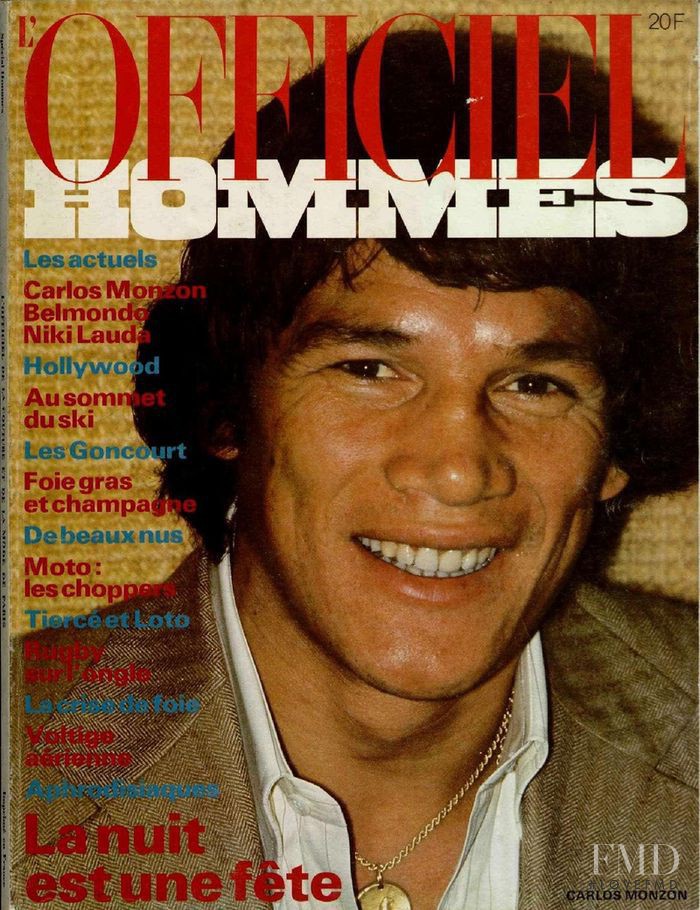 Carlos Monzon featured on the L\'Officiel Hommes cover from December 1977