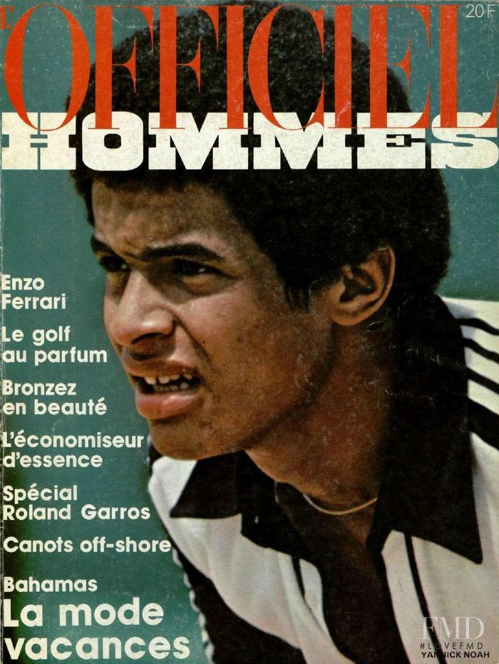 Yannick Noah featured on the L\'Officiel Hommes cover from May 1979