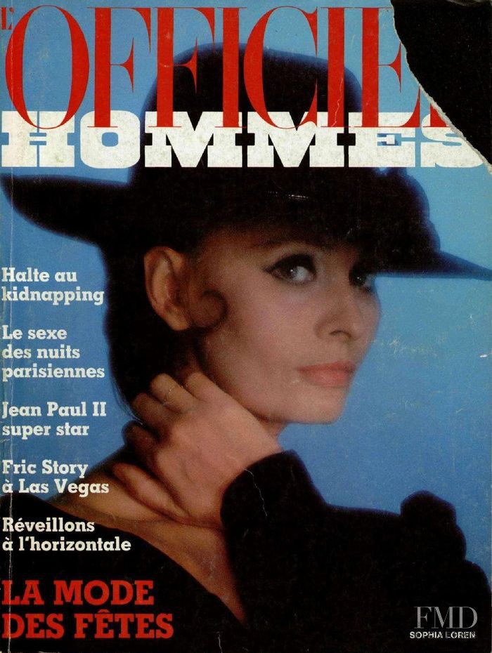 Sophia Loren featured on the L\'Officiel Hommes cover from October 1979