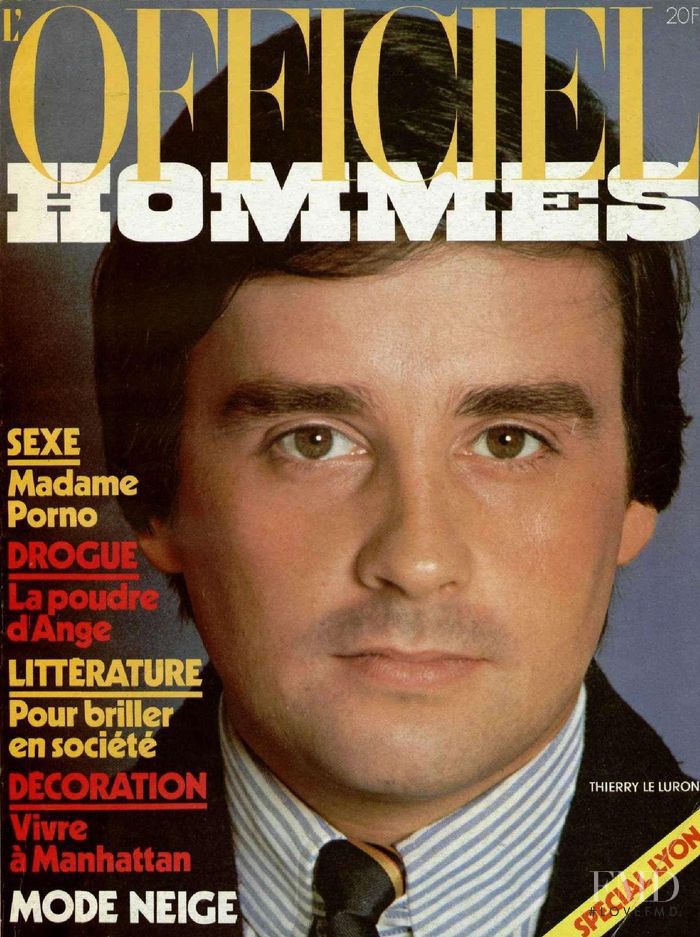 Thierry Le Lurone featured on the L\'Officiel Hommes cover from June 1980