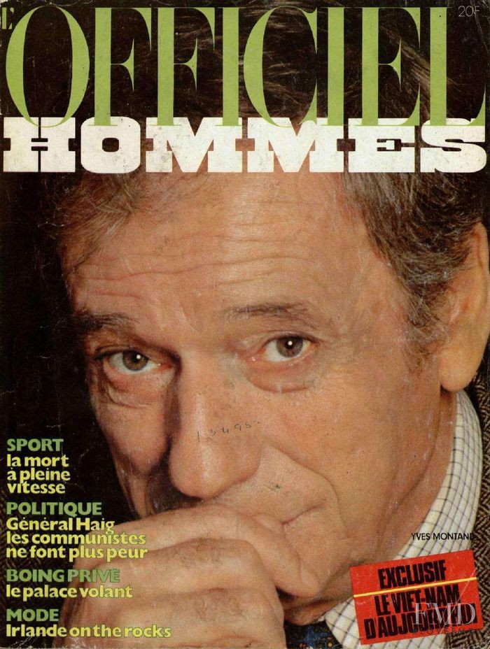 Yves Montane featured on the L\'Officiel Hommes cover from August 1981