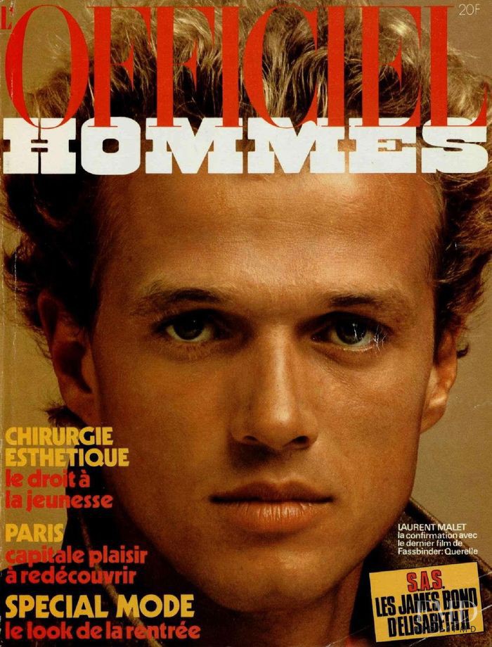 Laurent Malet featured on the L\'Officiel Hommes cover from August 1982