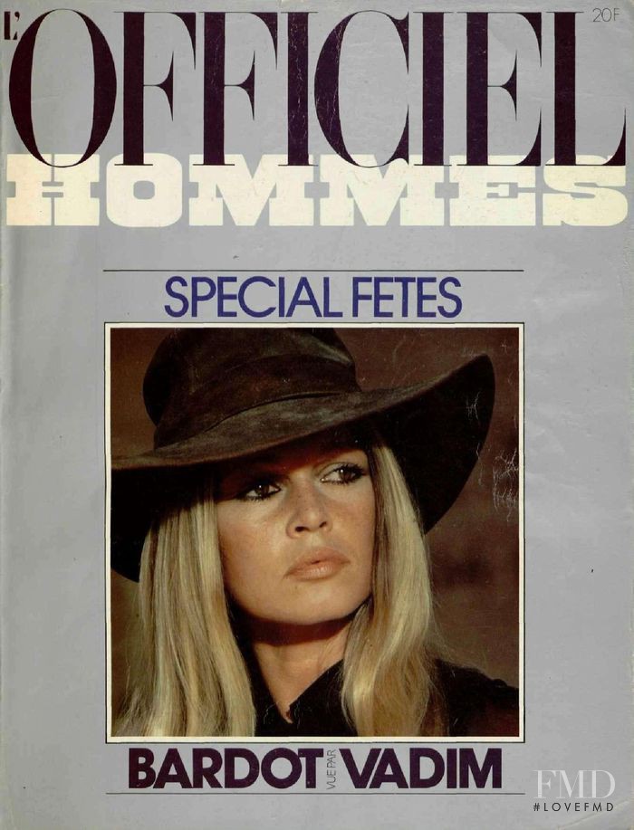 Brigitte Bardot featured on the L\'Officiel Hommes cover from December 1982