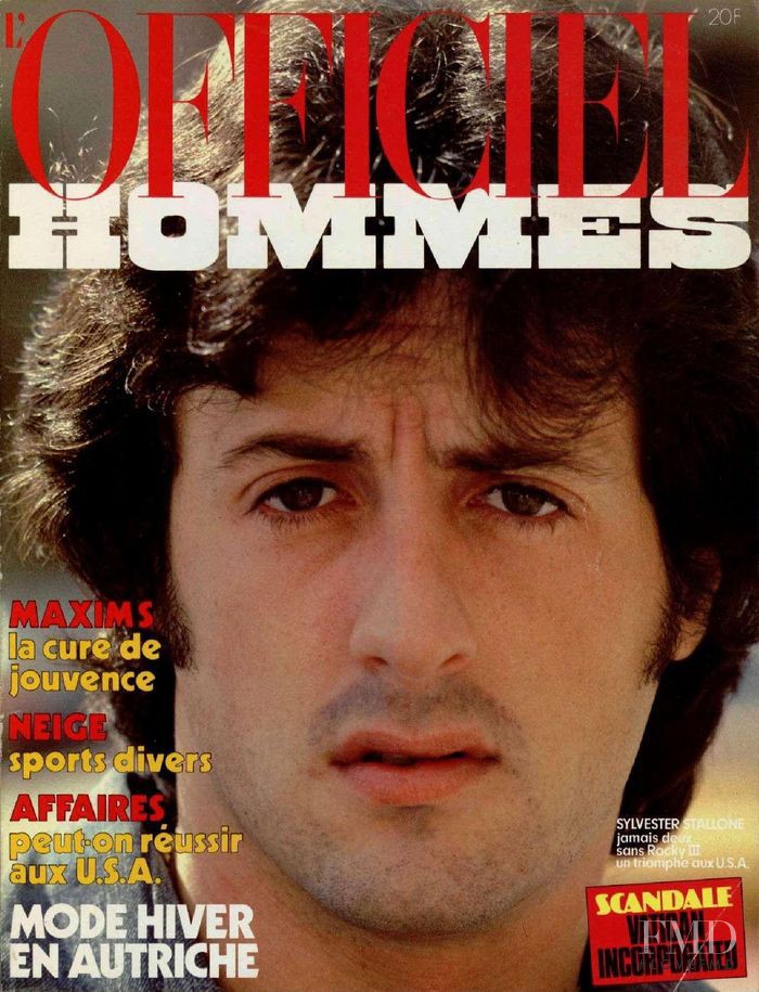 Sylvester Stallone featured on the L\'Officiel Hommes cover from October 1982