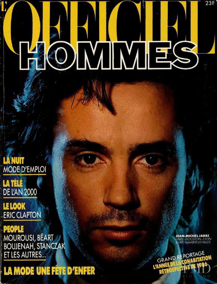 Jean-Michel Jarre featured on the L\'Officiel Hommes cover from September 1986